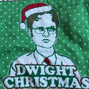 The Office By Tipsy Elves Men's Merry And Dwight‎ Christmas Sweater Green L